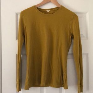 JCrew waffle long sleeve shirt Sz M Mustard Yellow